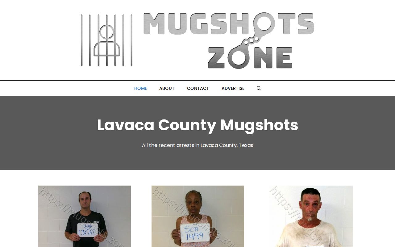 Mugshots.zone Lavaca County secondary arrest publication interface